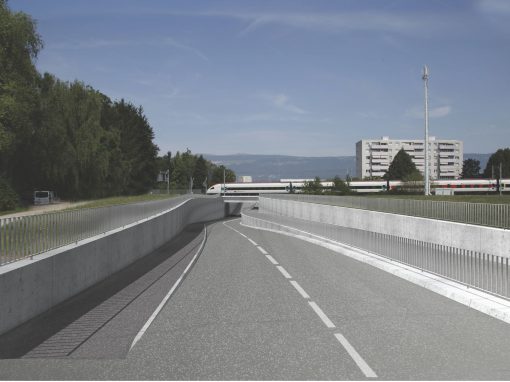 South sector town bypass route – Road underpass for railway crossing – Yverdon-Les-Bains – Switzerland